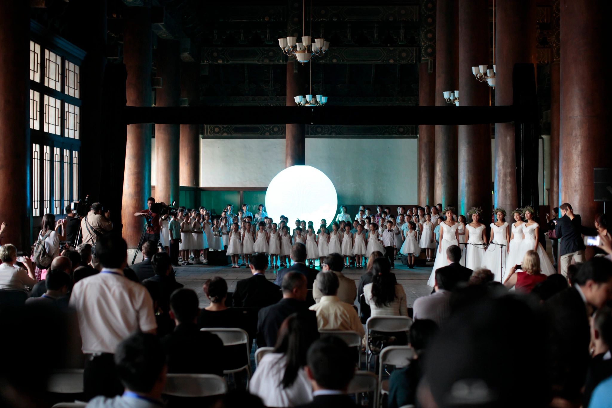 Beijing Green ceremony inside a traditional hall