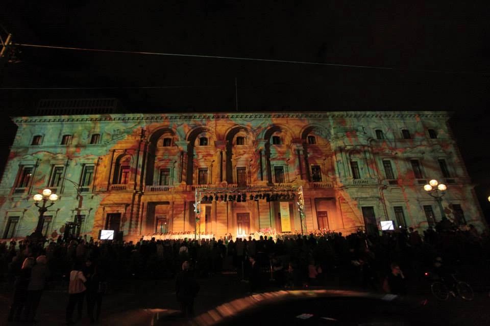 Melbourne Green at Old Treasury Buildings at night