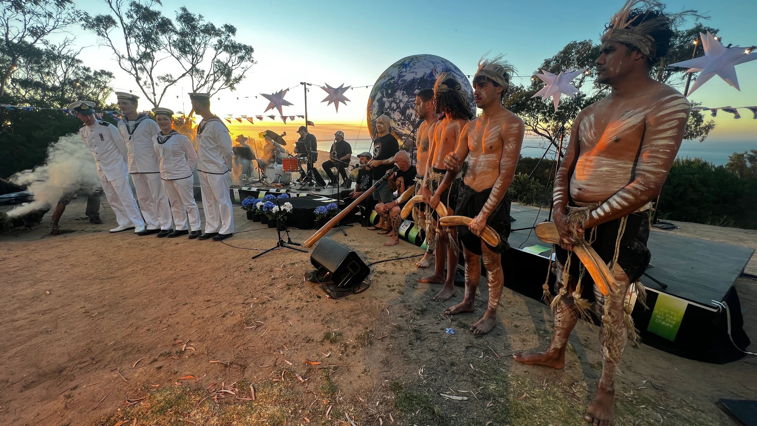 Australia Day community gathering at sunset on the Mornington Peninsula
